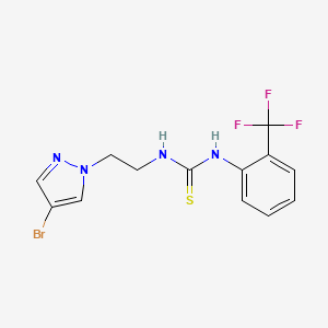 molecular formula C13H12BrF3N4S B4813611 N-[2-(4-bromo-1H-pyrazol-1-yl)ethyl]-N'-[2-(trifluoromethyl)phenyl]thiourea 