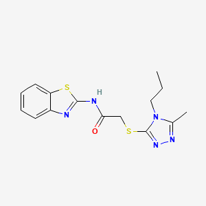 molecular formula C15H17N5OS2 B4813619 N-1,3-benzothiazol-2-yl-2-[(5-methyl-4-propyl-4H-1,2,4-triazol-3-yl)thio]acetamide 