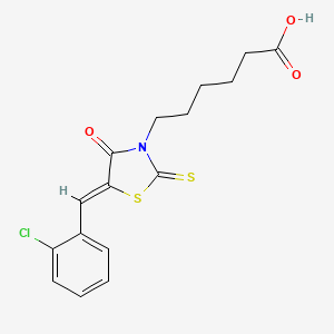 6-[5-(2-chlorobenzylidene)-4-oxo-2-thioxo-1,3-thiazolidin-3-yl]hexanoic acid