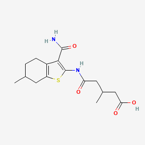 5-[(3-Carbamoyl-6-methyl-4,5,6,7-tetrahydro-1-benzothiophen-2-yl)amino]-3-methyl-5-oxopentanoic acid