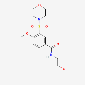 molecular formula C15H22N2O6S B4813651 4-methoxy-N-(2-methoxyethyl)-3-morpholin-4-ylsulfonylbenzamide 