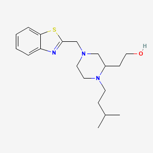 molecular formula C19H29N3OS B4813662 2-[4-(1,3-benzothiazol-2-ylmethyl)-1-(3-methylbutyl)-2-piperazinyl]ethanol 