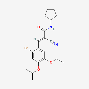 molecular formula C20H25BrN2O3 B4813699 3-(2-bromo-5-ethoxy-4-isopropoxyphenyl)-2-cyano-N-cyclopentylacrylamide 