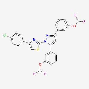 2-{3,5-bis[3-(difluoromethoxy)phenyl]-1H-pyrazol-1-yl}-4-(4-chlorophenyl)-1,3-thiazole