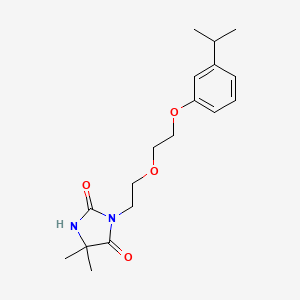 molecular formula C18H26N2O4 B4813734 5,5-Dimethyl-3-[2-[2-(3-propan-2-ylphenoxy)ethoxy]ethyl]imidazolidine-2,4-dione 