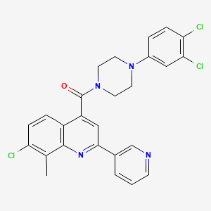 7-chloro-4-{[4-(3,4-dichlorophenyl)-1-piperazinyl]carbonyl}-8-methyl-2-(3-pyridinyl)quinoline