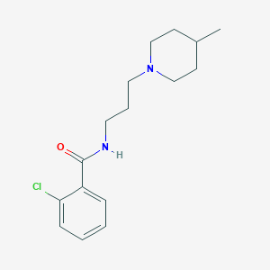 molecular formula C16H23ClN2O B4813745 2-chloro-N-[3-(4-methyl-1-piperidinyl)propyl]benzamide 