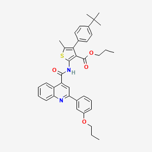 propyl 4-(4-tert-butylphenyl)-5-methyl-2-({[2-(3-propoxyphenyl)-4-quinolinyl]carbonyl}amino)-3-thiophenecarboxylate