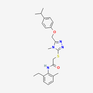 N-(2-ethyl-6-methylphenyl)-2-[(4-methyl-5-{[4-(propan-2-yl)phenoxy]methyl}-4H-1,2,4-triazol-3-yl)sulfanyl]acetamide