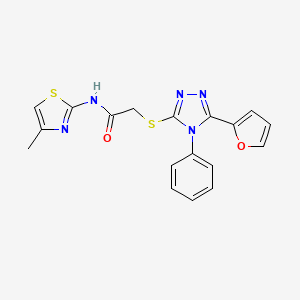 2-{[5-(furan-2-yl)-4-phenyl-4H-1,2,4-triazol-3-yl]sulfanyl}-N-(4-methyl-1,3-thiazol-2-yl)acetamide