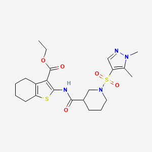 ETHYL 2-[({1-[(1,5-DIMETHYL-1H-PYRAZOL-4-YL)SULFONYL]-3-PIPERIDYL}CARBONYL)AMINO]-4,5,6,7-TETRAHYDRO-1-BENZOTHIOPHENE-3-CARBOXYLATE