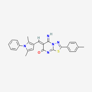 (6Z)-6-[(2,5-dimethyl-1-phenylpyrrol-3-yl)methylidene]-5-imino-2-(4-methylphenyl)-[1,3,4]thiadiazolo[3,2-a]pyrimidin-7-one