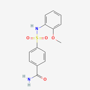 molecular formula C14H14N2O4S B4813858 4-{[(2-methoxyphenyl)amino]sulfonyl}benzamide 