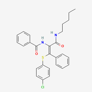 N-{2-[(4-chlorophenyl)thio]-1-[(pentylamino)carbonyl]-2-phenylvinyl}benzamide