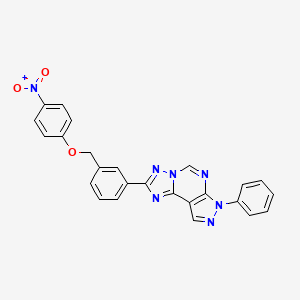 2-{3-[(4-nitrophenoxy)methyl]phenyl}-7-phenyl-7H-pyrazolo[4,3-e][1,2,4]triazolo[1,5-c]pyrimidine