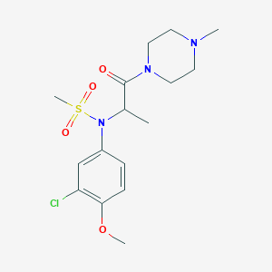 N-(3-chloro-4-methoxyphenyl)-N-[1-methyl-2-(4-methyl-1-piperazinyl)-2-oxoethyl]methanesulfonamide