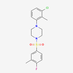 molecular formula C18H20ClFN2O2S B4813896 1-(3-Chloro-2-methylphenyl)-4-(4-fluoro-3-methylphenyl)sulfonylpiperazine 