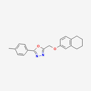 molecular formula C20H20N2O2 B4813928 2-(4-methylphenyl)-5-[(5,6,7,8-tetrahydro-2-naphthalenyloxy)methyl]-1,3,4-oxadiazole 