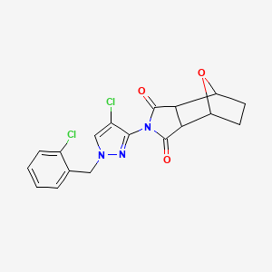 4-[4-chloro-1-(2-chlorobenzyl)-1H-pyrazol-3-yl]-10-oxa-4-azatricyclo[5.2.1.0~2,6~]decane-3,5-dione