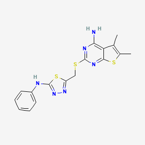 5-[({4-AMINO-5,6-DIMETHYLTHIENO[2,3-D]PYRIMIDIN-2-YL}SULFANYL)METHYL]-N-PHENYL-1,3,4-THIADIAZOL-2-AMINE