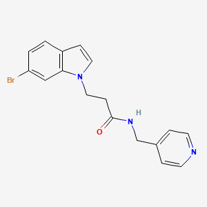 3-(6-bromo-1H-indol-1-yl)-N-(pyridin-4-ylmethyl)propanamide