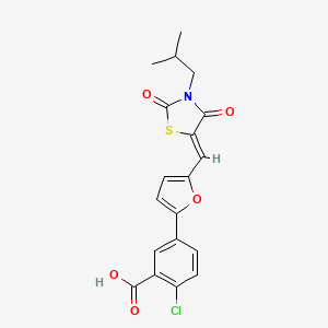 2-chloro-5-{5-[(3-isobutyl-2,4-dioxo-1,3-thiazolidin-5-ylidene)methyl]-2-furyl}benzoic acid