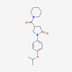 molecular formula C19H26N2O3 B4814051 4-(Piperidine-1-carbonyl)-1-(4-propan-2-yloxyphenyl)pyrrolidin-2-one 