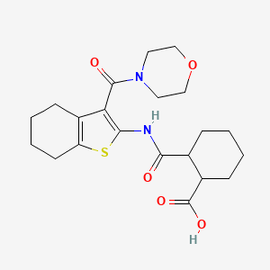 2-({[3-(MORPHOLINOCARBONYL)-4,5,6,7-TETRAHYDRO-1-BENZOTHIOPHEN-2-YL]AMINO}CARBONYL)-1-CYCLOHEXANECARBOXYLIC ACID