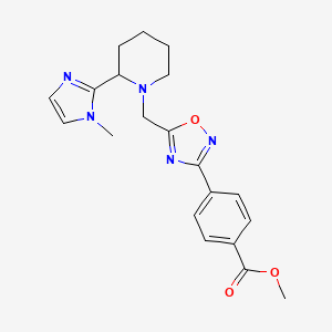 molecular formula C20H23N5O3 B4814092 methyl 4-(5-{[2-(1-methyl-1H-imidazol-2-yl)-1-piperidinyl]methyl}-1,2,4-oxadiazol-3-yl)benzoate 