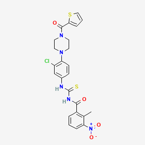 N-[({3-chloro-4-[4-(2-thienylcarbonyl)-1-piperazinyl]phenyl}amino)carbonothioyl]-2-methyl-3-nitrobenzamide