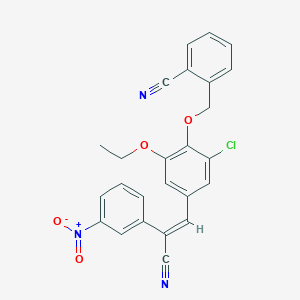 2-({2-chloro-4-[(E)-2-cyano-2-(3-nitrophenyl)ethenyl]-6-ethoxyphenoxy}methyl)benzonitrile