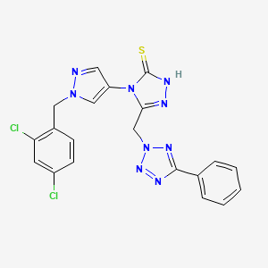 4-[1-(2,4-DICHLOROBENZYL)-1H-PYRAZOL-4-YL]-5-[(5-PHENYL-2H-1,2,3,4-TETRAAZOL-2-YL)METHYL]-4H-1,2,4-TRIAZOL-3-YLHYDROSULFIDE