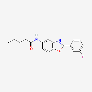 N-[2-(3-fluorophenyl)-1,3-benzoxazol-5-yl]pentanamide