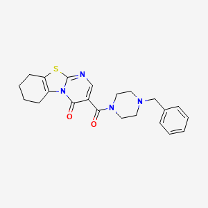 molecular formula C22H24N4O2S B4814173 3-[(4-benzyl-1-piperazinyl)carbonyl]-6,7,8,9-tetrahydro-4H-pyrimido[2,1-b][1,3]benzothiazol-4-one 