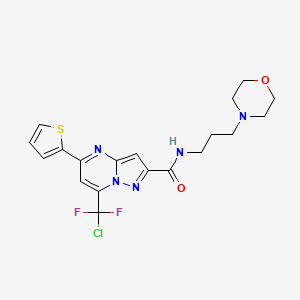 molecular formula C19H20ClF2N5O2S B4814183 7-(CHLORODIFLUOROMETHYL)-N-[3-(MORPHOLIN-4-YL)PROPYL]-5-(THIOPHEN-2-YL)PYRAZOLO[1,5-A]PYRIMIDINE-2-CARBOXAMIDE 