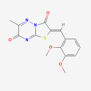 (2Z)-2-[(2,3-DIMETHOXYPHENYL)METHYLIDENE]-6-METHYL-2H,3H,7H-[1,3]THIAZOLO[3,2-B][1,2,4]TRIAZINE-3,7-DIONE