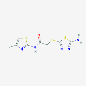 2-[(5-amino-1,3,4-thiadiazol-2-yl)thio]-N-(4-methyl-1,3-thiazol-2-yl)acetamide