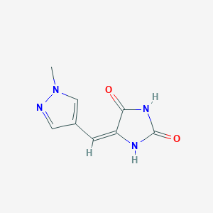 molecular formula C8H8N4O2 B4814212 5-[(E)-1-(1-METHYL-1H-PYRAZOL-4-YL)METHYLIDENE]-1H-IMIDAZOLE-2,4(3H,5H)-DIONE 