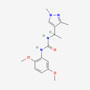 molecular formula C16H22N4O3 B4814339 1-(2,5-dimethoxyphenyl)-3-[1-(1,3-dimethyl-1H-pyrazol-4-yl)ethyl]urea 