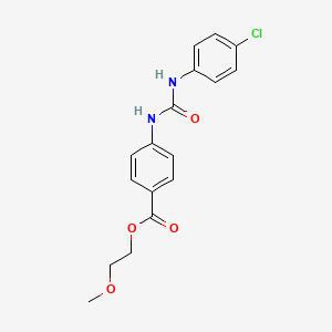 molecular formula C17H17ClN2O4 B4814342 2-Methoxyethyl 4-[(4-chlorophenyl)carbamoylamino]benzoate 