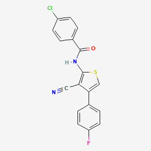 molecular formula C18H10ClFN2OS B4814349 4-chloro-N-[3-cyano-4-(4-fluorophenyl)thiophen-2-yl]benzamide 