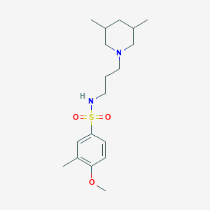 molecular formula C18H30N2O3S B4814356 N-[3-(3,5-dimethyl-1-piperidinyl)propyl]-4-methoxy-3-methylbenzenesulfonamide 