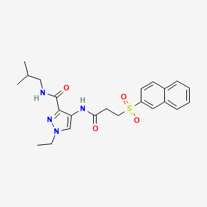 1-ETHYL-N~3~-ISOBUTYL-4-{[3-(2-NAPHTHYLSULFONYL)PROPANOYL]AMINO}-1H-PYRAZOLE-3-CARBOXAMIDE