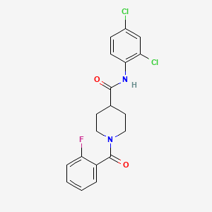 molecular formula C19H17Cl2FN2O2 B4814388 N-(2,4-dichlorophenyl)-1-(2-fluorobenzoyl)piperidine-4-carboxamide 