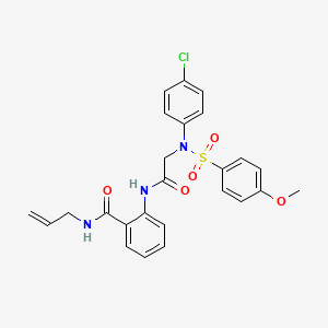 molecular formula C25H24ClN3O5S B4814402 N-allyl-2-({N-(4-chlorophenyl)-N-[(4-methoxyphenyl)sulfonyl]glycyl}amino)benzamide 