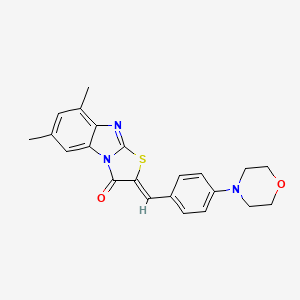 molecular formula C22H21N3O2S B4814412 6,8-dimethyl-2-[4-(4-morpholinyl)benzylidene][1,3]thiazolo[3,2-a]benzimidazol-3(2H)-one 