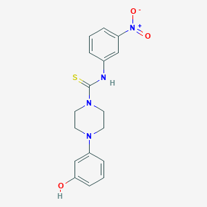 4-(3-hydroxyphenyl)-N-(3-nitrophenyl)-1-piperazinecarbothioamide