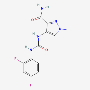 4-{[(2,4-DIFLUOROANILINO)CARBONYL]AMINO}-1-METHYL-1H-PYRAZOLE-3-CARBOXAMIDE