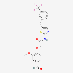 2-(4-formyl-2-methoxyphenoxy)-N-{5-[3-(trifluoromethyl)benzyl]-1,3-thiazol-2-yl}acetamide