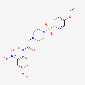 molecular formula C21H26N4O7S B4814503 2-{4-[(4-ETHOXYPHENYL)SULFONYL]PIPERAZINO}-N~1~-(4-METHOXY-2-NITROPHENYL)ACETAMIDE 